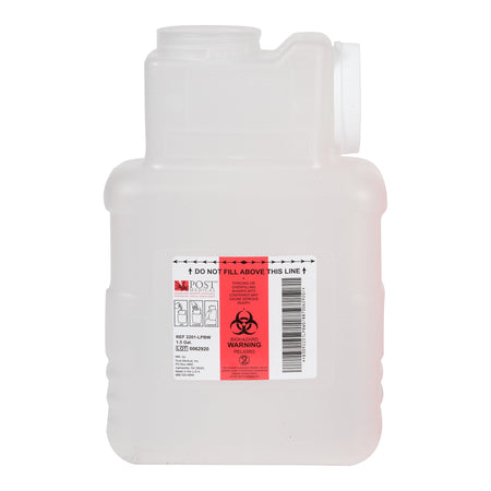 Post Medical Multi-purpose Sharps Container, 1-1/2 Gallon-Sharps Container Leaktight Translucent Base Horizontal / Vertical Entry 1.5 Gallon