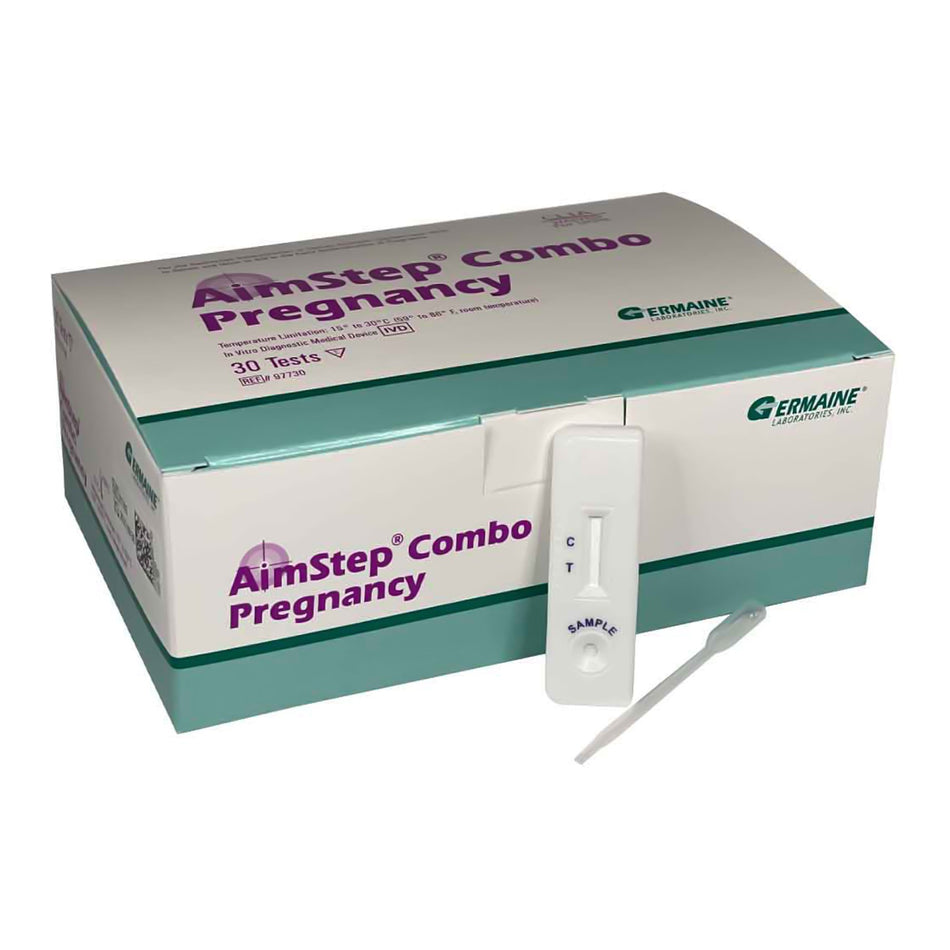 AimStep Combo hCG Pregnancy Fertility Reproductive Health Test Kit-Reproductive Health Test Kit AimStep Combo hCG Pregnancy Test 30 Tests CLIA Waived Sample Dependent