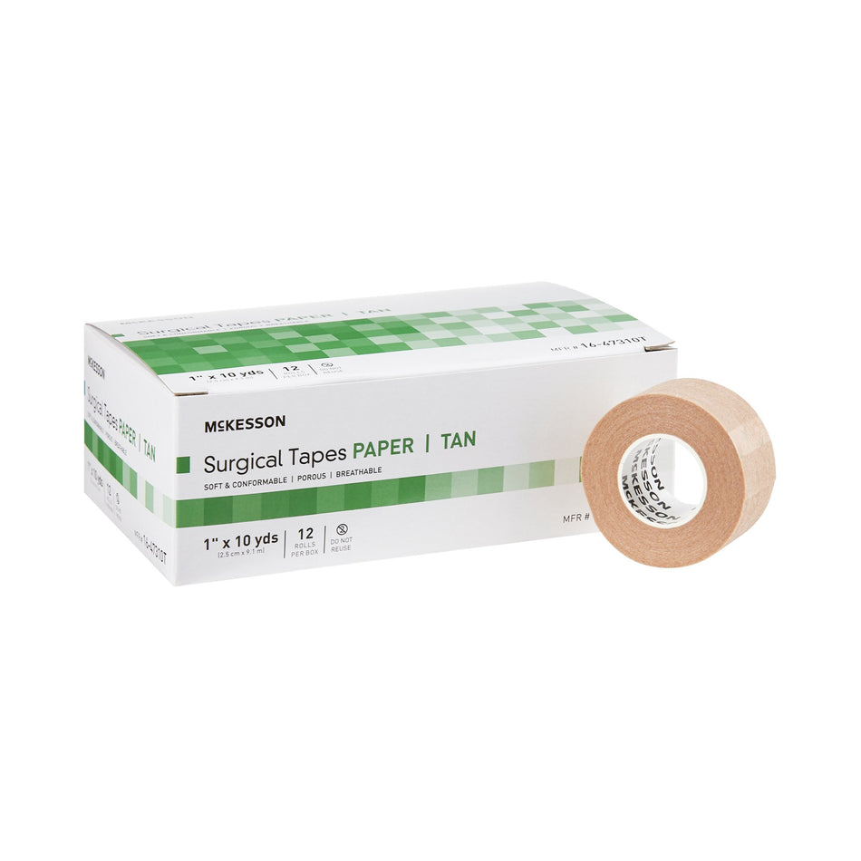 McKesson Paper Medical Tape, 1 Inch x 10 Yard, Tan-Medical Tape McKesson Tan 1 Inch X 10 Yard Paper NonSterile