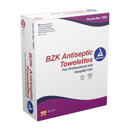 dynarex Scented BZK Antiseptic Towelettes, Individual Packet-Antiseptic Skin Towelette Dynarex Individual Packet Scented 100 Count