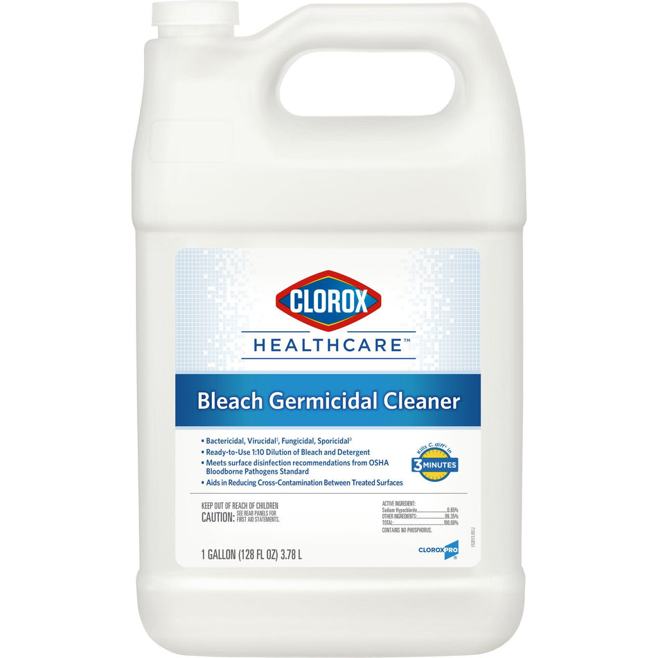 Clorox Healthcare Bleach Germicidal Cleaner, Jug, 1 gal.-Clorox Healthcare Bleach Germicidal Surface Disinfectant Cleaner Refill Manual Pour Liquid 1 gal. Jug Fruity Floral Bleach Scent NonSterile