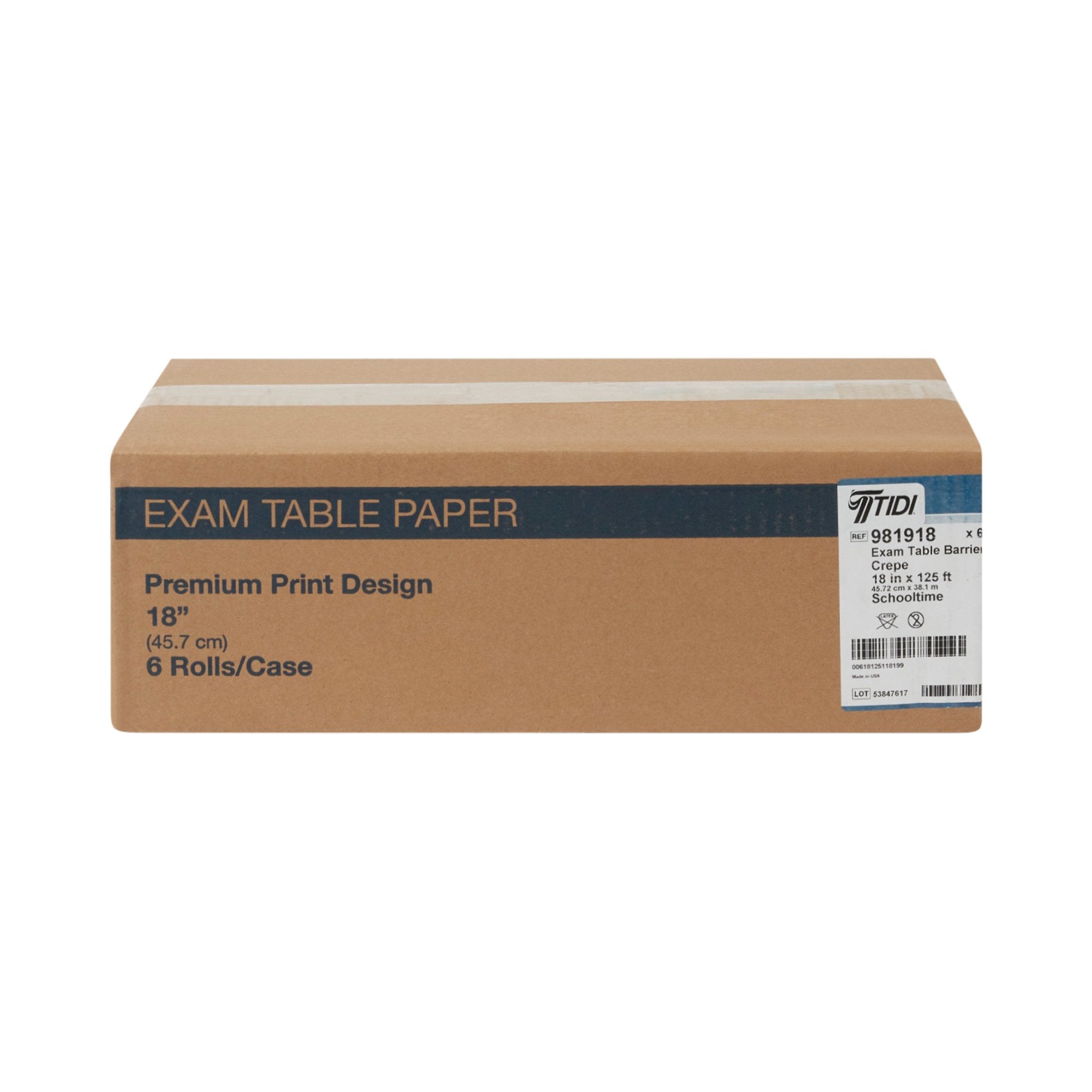 Tidi Crepe Table Paper, 18 Inch x 125 Foot, Print (Schooltime Design)-Table Paper Tidi Choice 18 Inch Width 125 Foot Length Print (Schooltime Design) Crepe