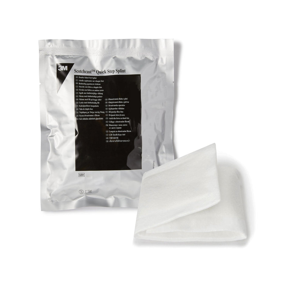 3M Scotchcast Quick Step Double Sided Felt Padded Splint, 4 x 30 Inch-Padded Precut Splint 3M Scotchcast Quick Step Double Sided Felt 4 X 30 Inch Felt / Fiberglass White