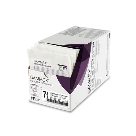 Gammex Non-Latex PI Textured Polyisoprene Surgical Glove, Size 7.5, White-Surgical Glove GAMMEX Non-Latex PI Textured Size 7.5 Sterile Polyisoprene Standard Cuff Length Fully Textured White Chemo Tested
