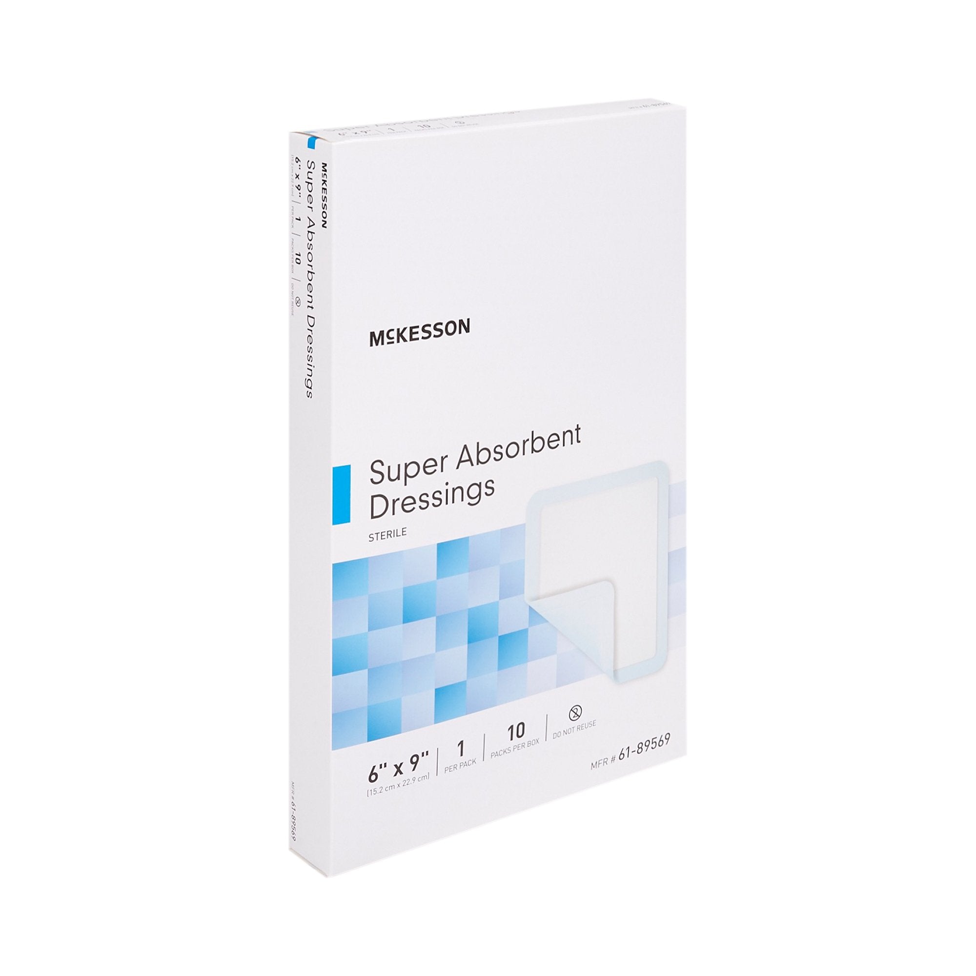 McKesson Super Absorbent Dressing, 6 x 9 Inch-Super Absorbent Dressing McKesson 6 X 9 Inch Rectangle