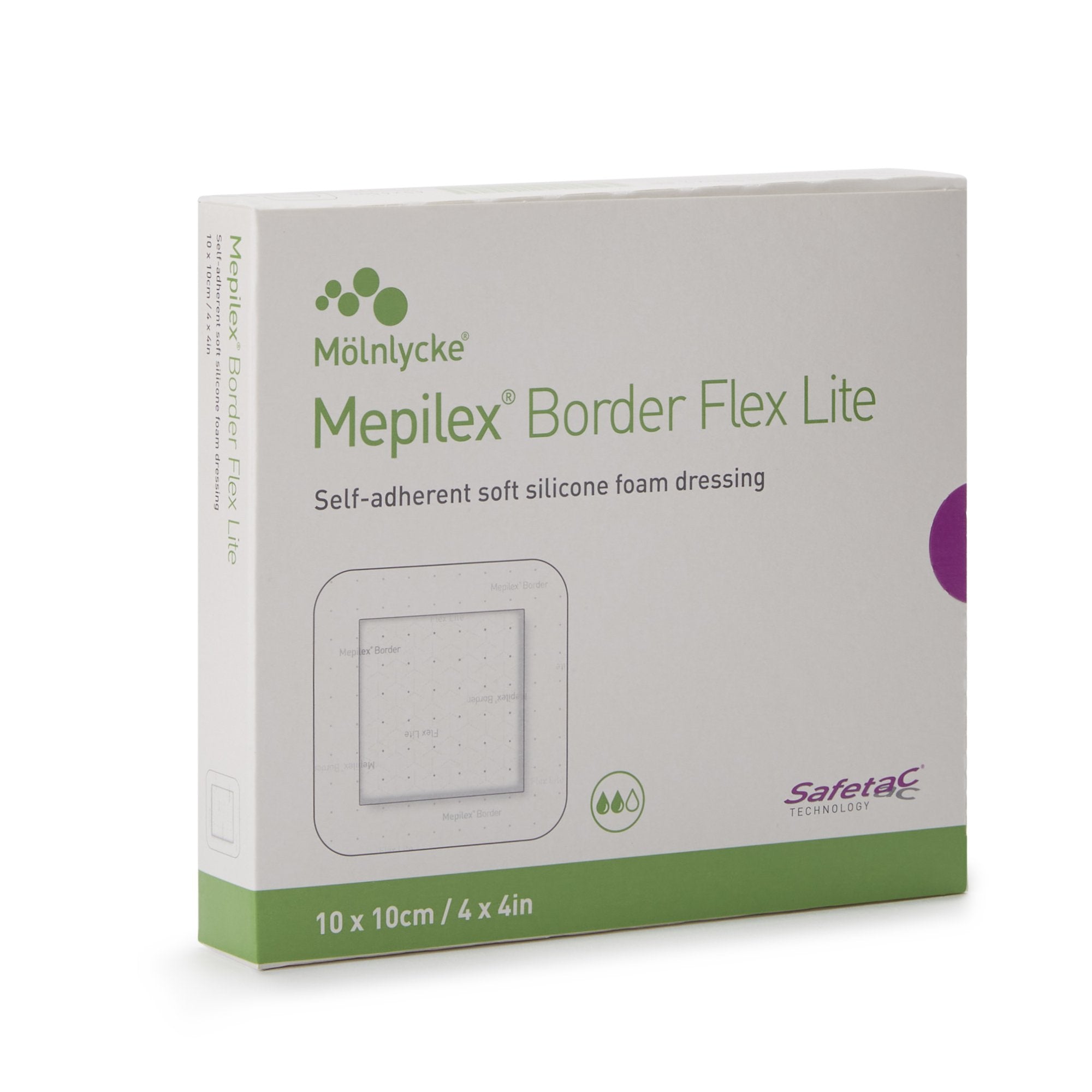 Mepilex® Border Flex Lite Silicone Foam Dressing, 4 x 4 Inch - Wound Care>Advanced Wound Care>Foam Dressings - Molnlycke