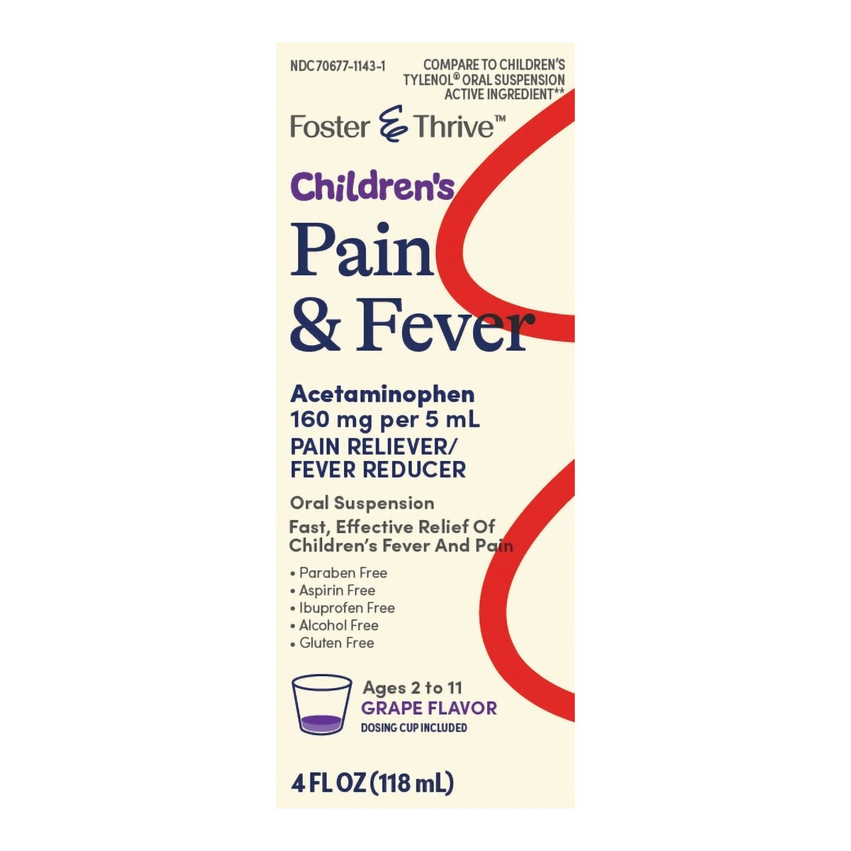 Foster & Thrive™ Acetaminophen Children's Pain Relief, Grape Flavor - Pharmaceuticals>Over the Counter>Pain Relief - McKes...
