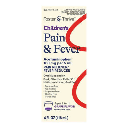 Foster & Thrive™ Acetaminophen Children's Pain Relief, Grape Flavor - Pharmaceuticals>Over the Counter>Pain Relief - McKes...