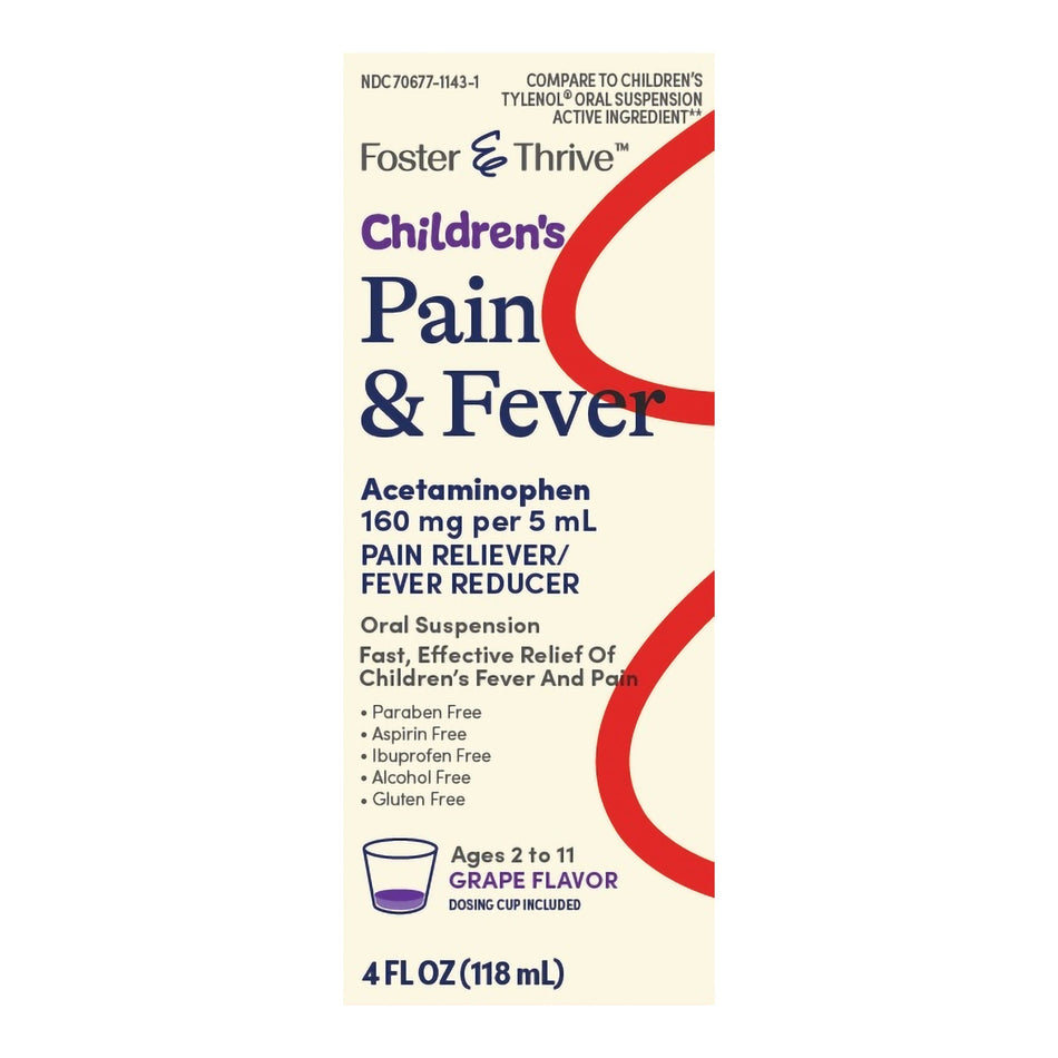 Foster & Thrive™ Acetaminophen Children's Pain Relief, Grape Flavor - Pharmaceuticals>Over the Counter>Pain Relief - McKes...