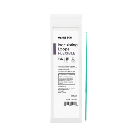 McKesson Inoculating Loop, Light Green,1 ?L, 20-Centimeter Length-Inoculating Loop McKesson 1 L High Impact Polystyrene Integrated Handle Sterile