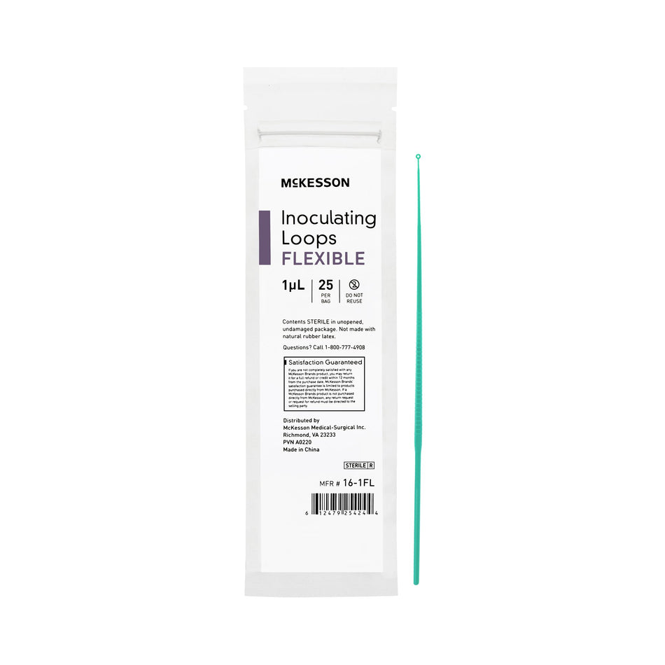 McKesson Inoculating Loop, Light Green,1 ?L, 20-Centimeter Length-Inoculating Loop McKesson 1 L High Impact Polystyrene Integrated Handle Sterile