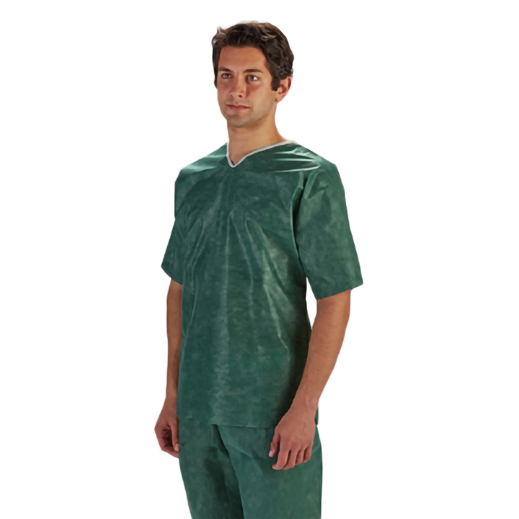 Barrier Extra Comfort Women's Scrub Shirt, Green, Medium-Scrub Shirt Barrier Medium Green 3 Pockets Short Set-In Sleeve Unisex