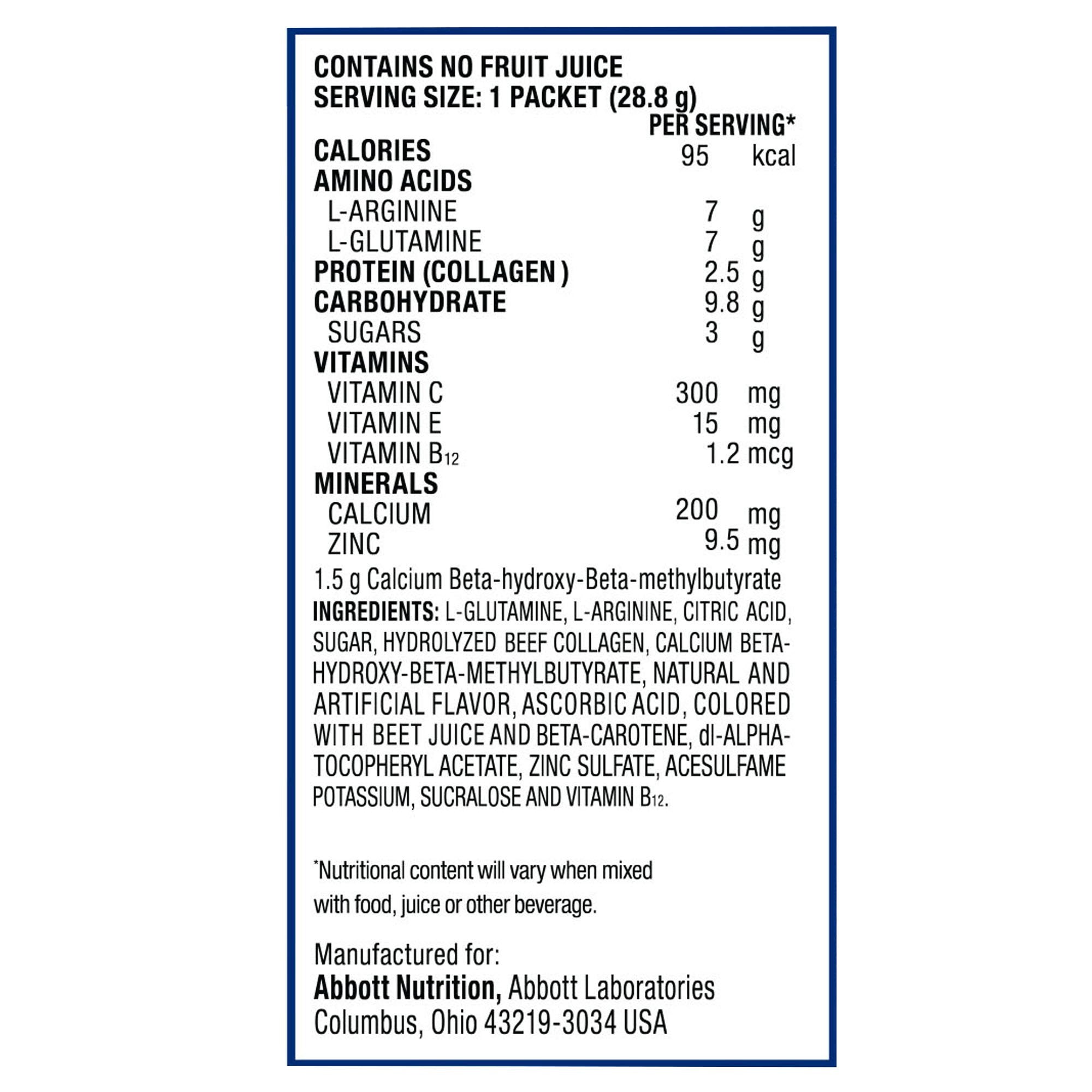 Juven Fruit Punch Therapeutic Nutrition Powder for Wound Healing-Oral Supplement Juven Fruit Punch Flavor Powder 1.01 oz. Individual Packet