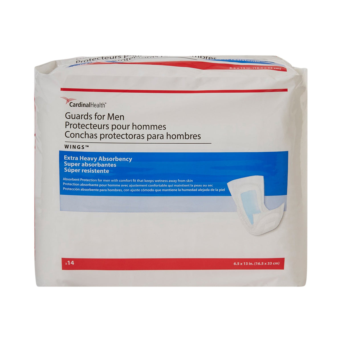 Sure Care™ Bladder Control Pads for Men, Heavy Absorbency, 6.5 x 13 Inch - Incontinence>Incontinence Liners and Pads - Car...
