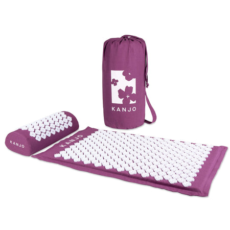 Kanjo Memory Foam Acupressure Mat Set, Purple-Acupressure Mat Set Kanjo Mat: 17 X 28 Inch / Pillow: 6 X 14 Inch