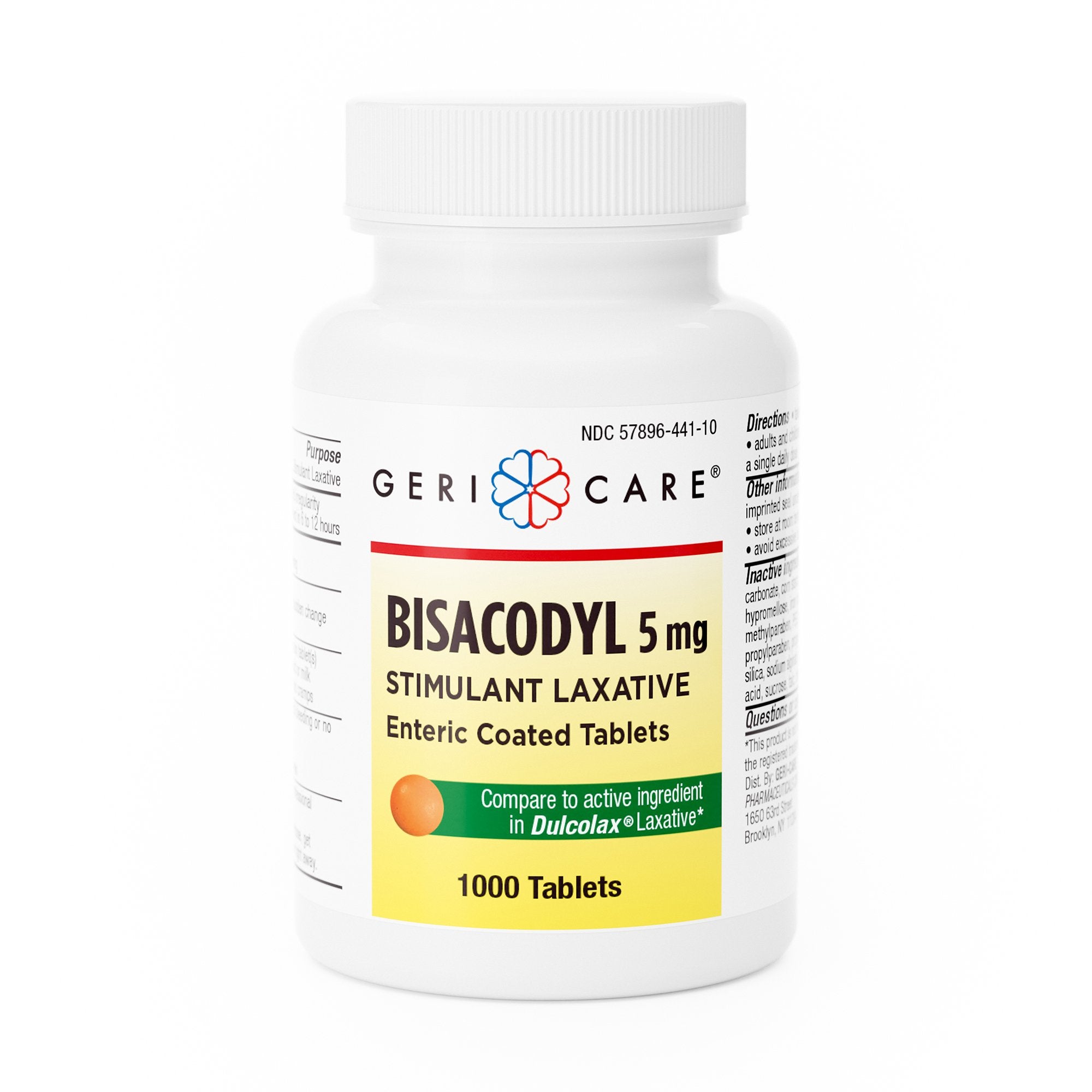 Geri-Care Bisacodyl Laxative-"Laxative Geri-Care Unflavored Tablet 1,000 per Bottle 5 mg Strength Bisacodyl USP"