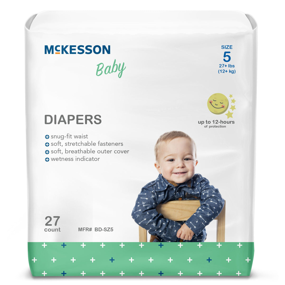 McKesson Baby Diaper, Size 5 for Toddlers weighing 27+ lbs. - Incontinence>Pediatric Diapers and Training Pants - McKesson...