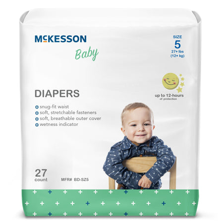 McKesson Baby Diaper, Size 5 for Toddlers weighing 27+ lbs. - Incontinence>Pediatric Diapers and Training Pants - McKesson...