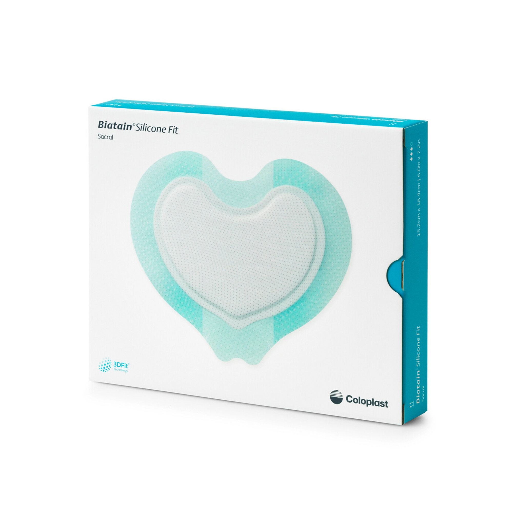 Silicone Foam Dressing Biatain® Silicone Fit 6 x 7-3/4 Inch With Border Film Backing Silicone Adhesive Sacral Sterile