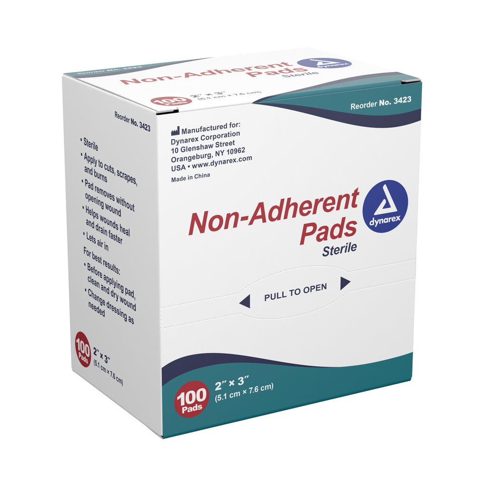 dynarex� Nonadherent Dressing, 2 x 3 Inch-Non-Adherent Dressing Dynarex� 2 X 3 Inch Sterile 100 per Pack