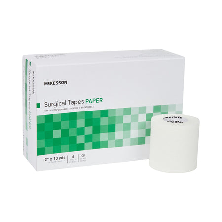 McKesson Paper Medical Tape, 2 Inch x 10 Yard, White-Medical Tape McKesson White 2 Inch X 10 Yard Paper NonSterile