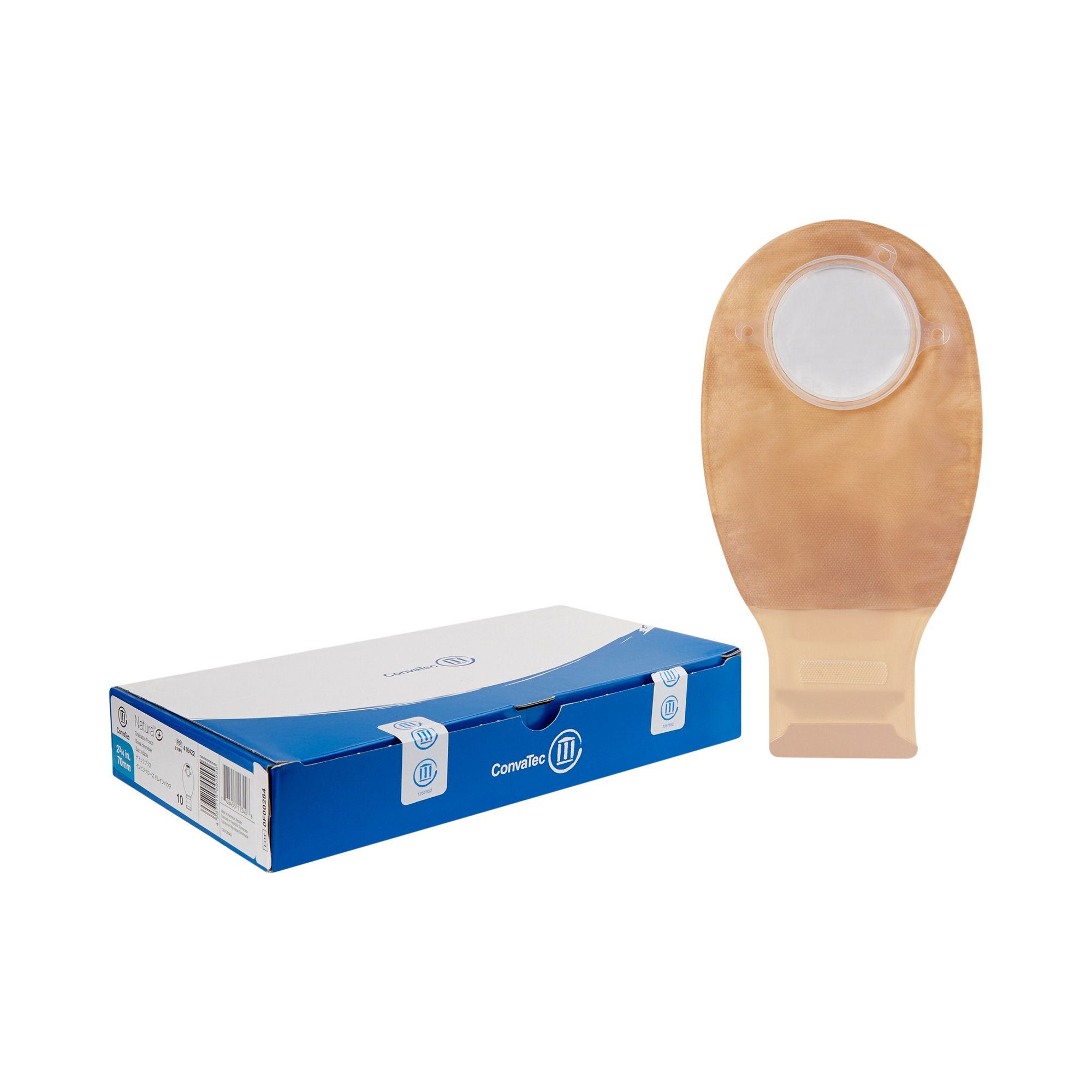 Natura + Two-Piece Drainable, Tail Closure Transparent Ostomy Pouch, 12-Inch Length, 2 Inch Flange-"Ostomy Pouch Natura + Two-Piece System 12 Inch Length 1-1/4 to 1-3/4 Inch Stoma Drainable, Tail Closure"