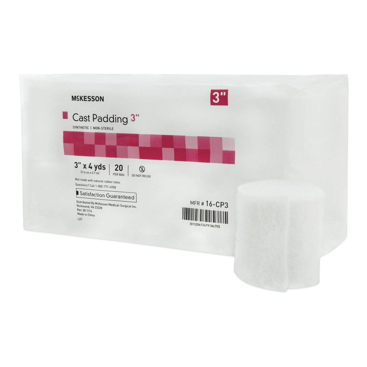 McKesson White Polyester Cast Padding, 3 Inch x 4 Yard - Orthopedic>Casting>Cast Padding - McKesson Brand