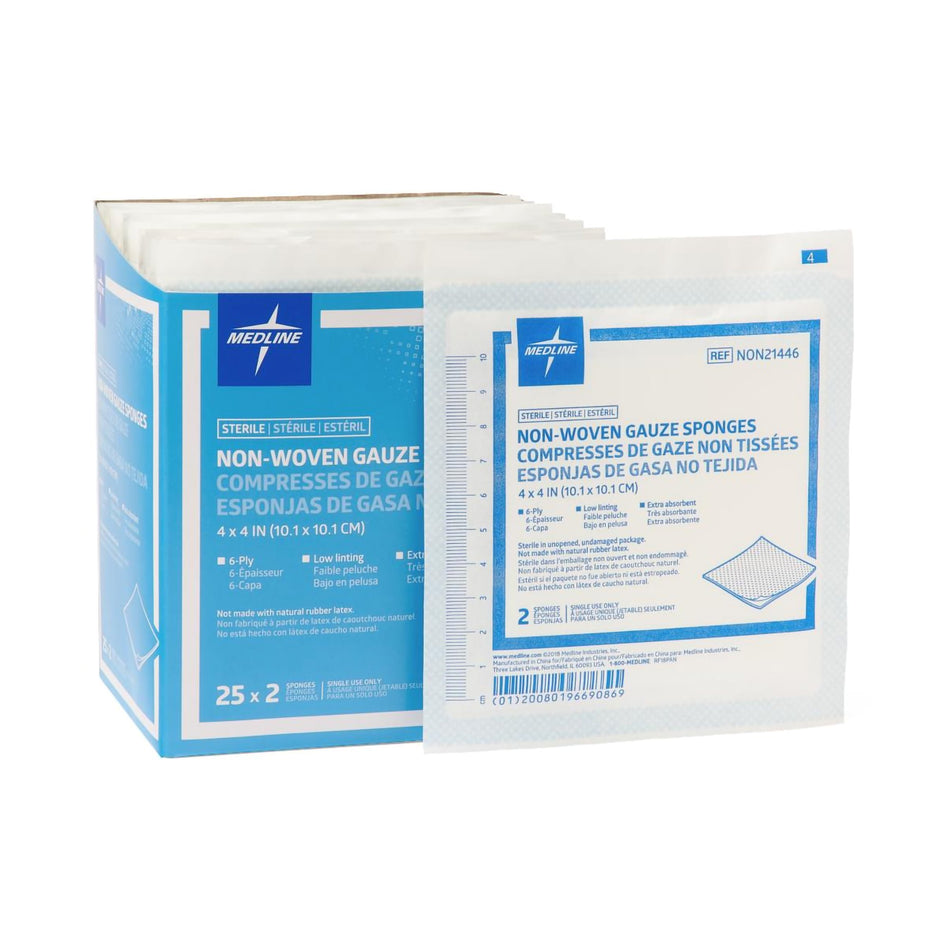 Avant Gauze� Sterile Nonwoven Sponge, 4 x 4 Inch, 6-Ply-Nonwoven Sponge Avant Gauze� 4 X 4 Inch 6-Ply Sterile 2 per Pack