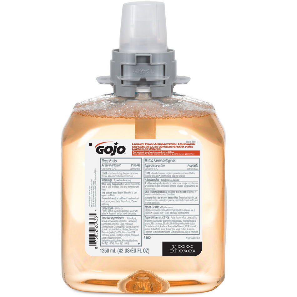 GOJO� Luxury Foam Antibacterial Handwash, Refill Bottle-"Antibacterial Soap GOJO� Foaming 1,250 mL Dispenser Refill Bottle Fruit Scent"
