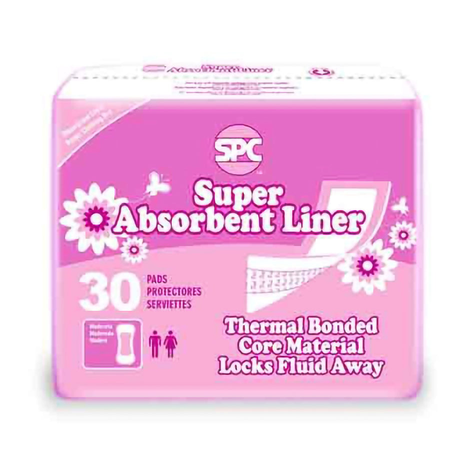 SPC Super Absorbent Liner-Incontinence Liner SPC 4 X 11 Inch Moderate Absorbency Thermal Bonded Core One Size Fits Most