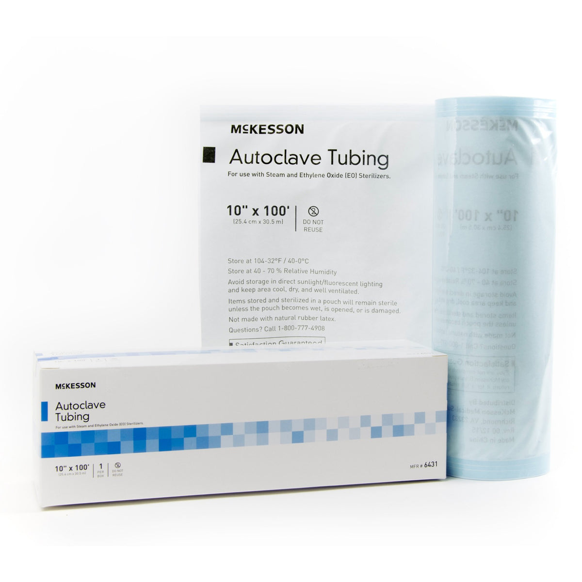 McKesson Sterilization Tubing for Steam and Ethylene Oxide (EO) Sterilizers-McKesson Sterilization Tubing 10 Inch X 100 Foot