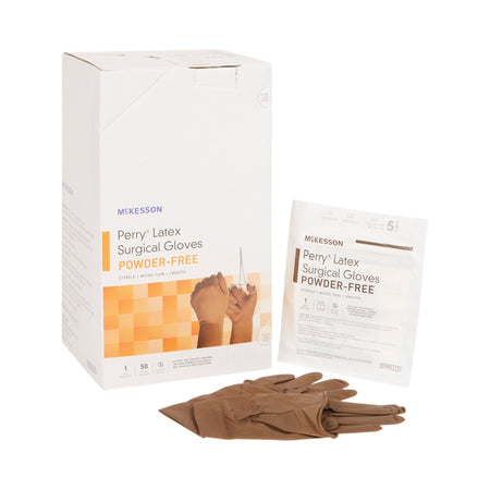 McKesson Perry® Latex Surgical Glove, Size 5.5, Brown - Gloves>Surgical Gloves - McKesson Brand