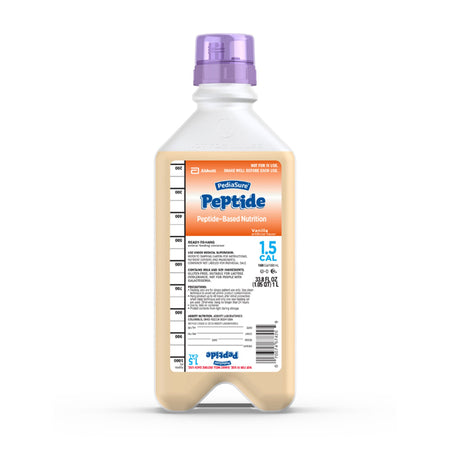 PediaSure Peptide 1.5 Cal Peptide-Based Nutrition, Vanilla, 33.8-ounce ready-to-hang bottle-Pediatric Oral Supplement PediaSure Peptide 1.5 Cal Vanilla Flavor 33.8 oz. Bottle Liquid Peptide Malabsorption / Maldigestion