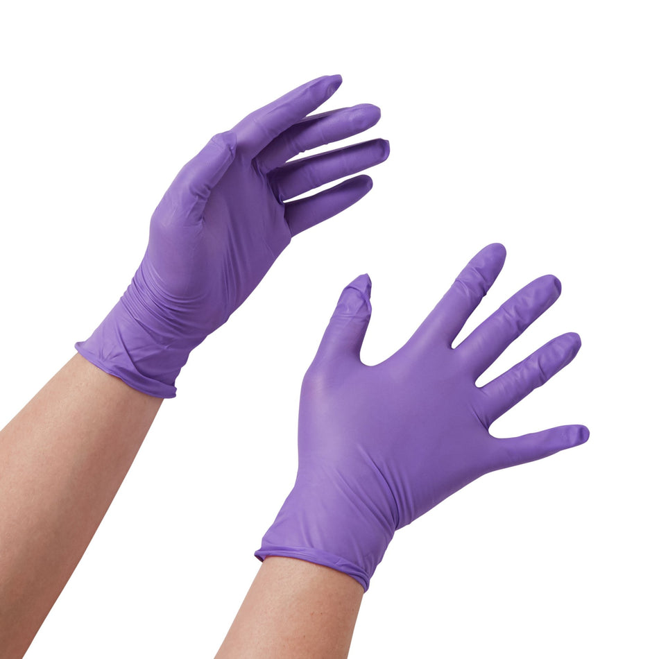 Purple Nitrile Exam Glove, Large-Exam Glove Purple Nitrile Large NonSterile Nitrile Standard Cuff Length Textured Fingertips Purple Chemo Tested