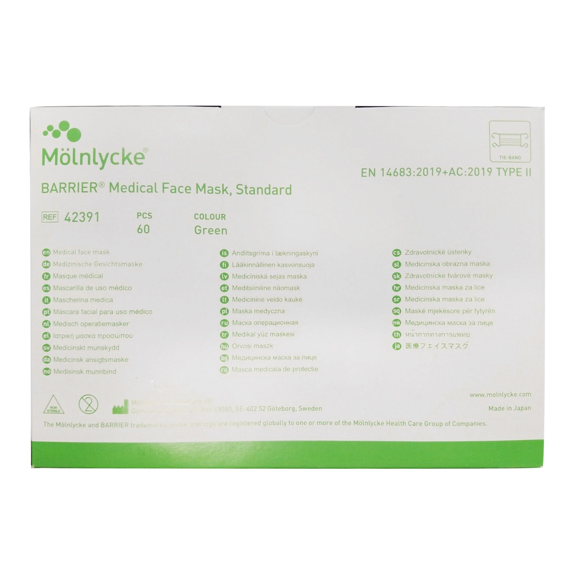 BarrierType III Surgical Mask-Surgical Mask Barrier Standard Not Rated Tie Closure One Size Fits Most