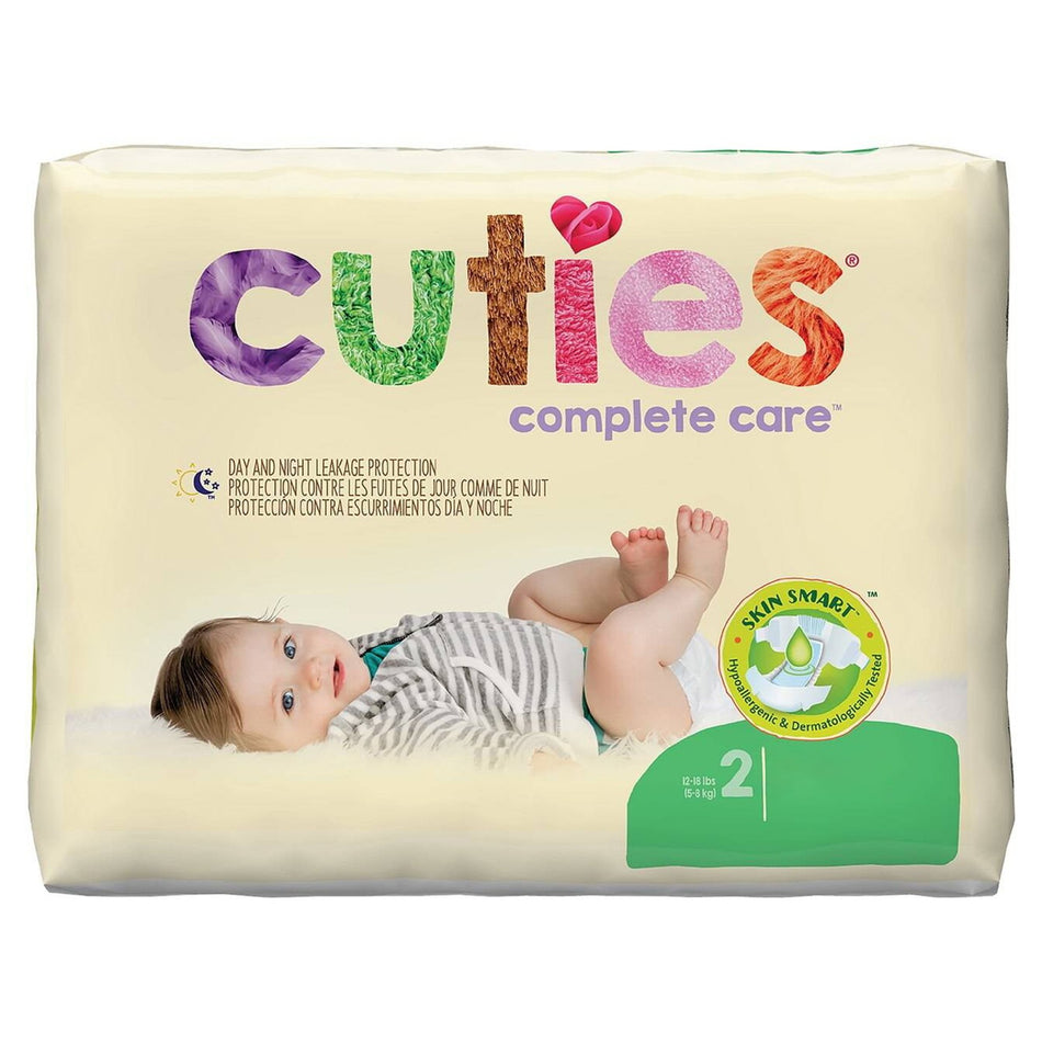 Cuties Complete Care Diapers, Size 2-Unisex Baby Diaper Cuties Complete Care Size 2 Disposable Heavy Absorbency