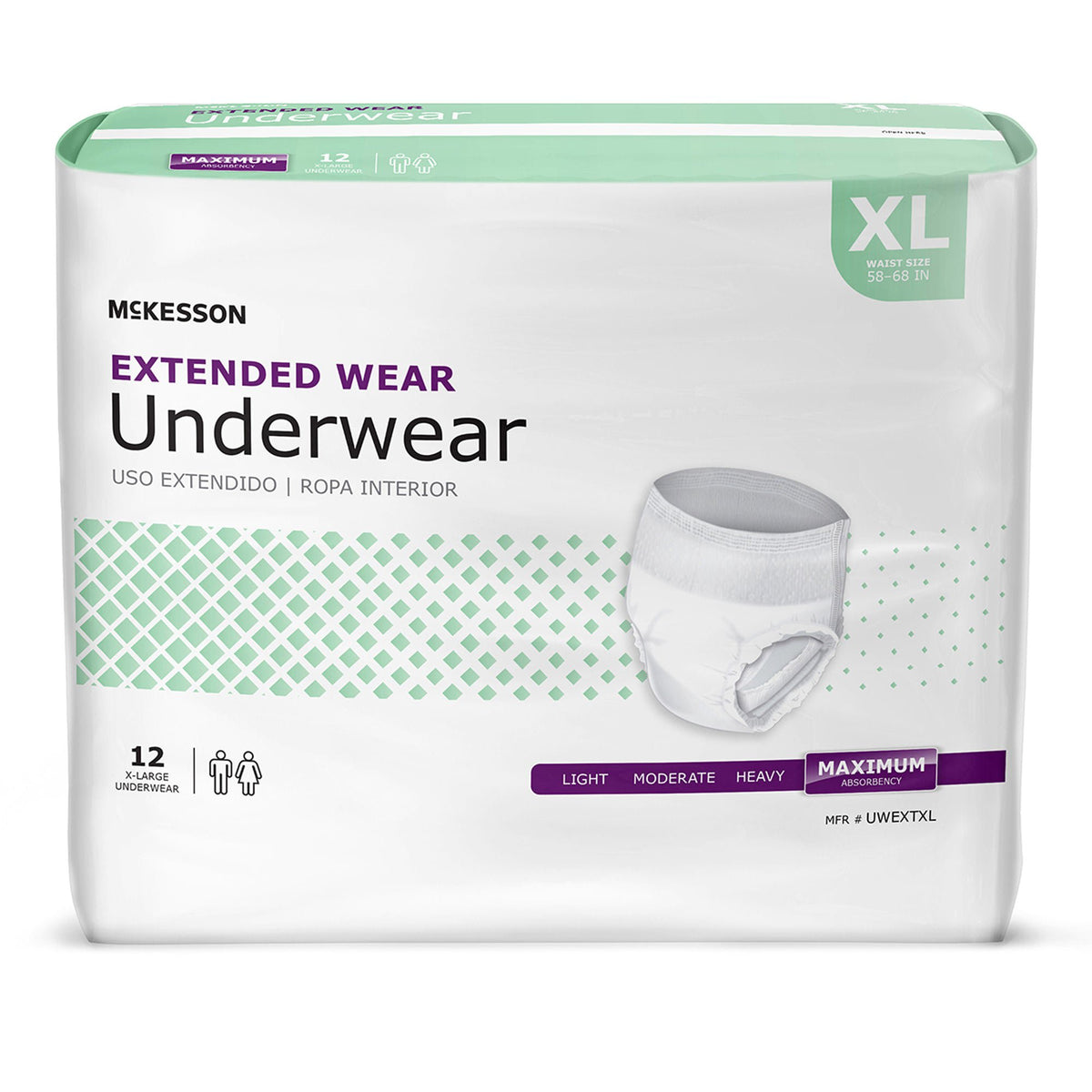 McKesson Extended Wear Maximum Absorbency Underwear, Extra Large - Incontinence>Adult Briefs and Protective Undergarments...