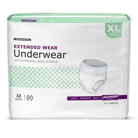 McKesson Extended Wear Maximum Absorbency Underwear, Extra Large - Incontinence>Adult Briefs and Protective Undergarments...