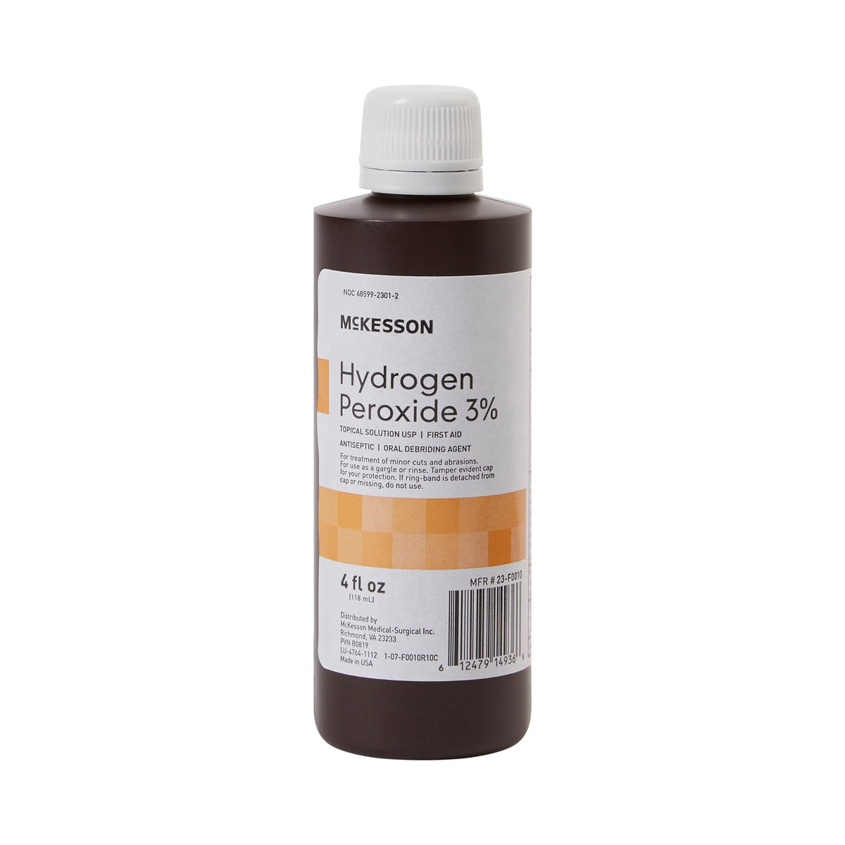 McKesson Hydrogen Peroxide Antiseptic, 4 oz. Bottle-Antiseptic McKesson Brand Topical Liquid 4 oz. Bottle