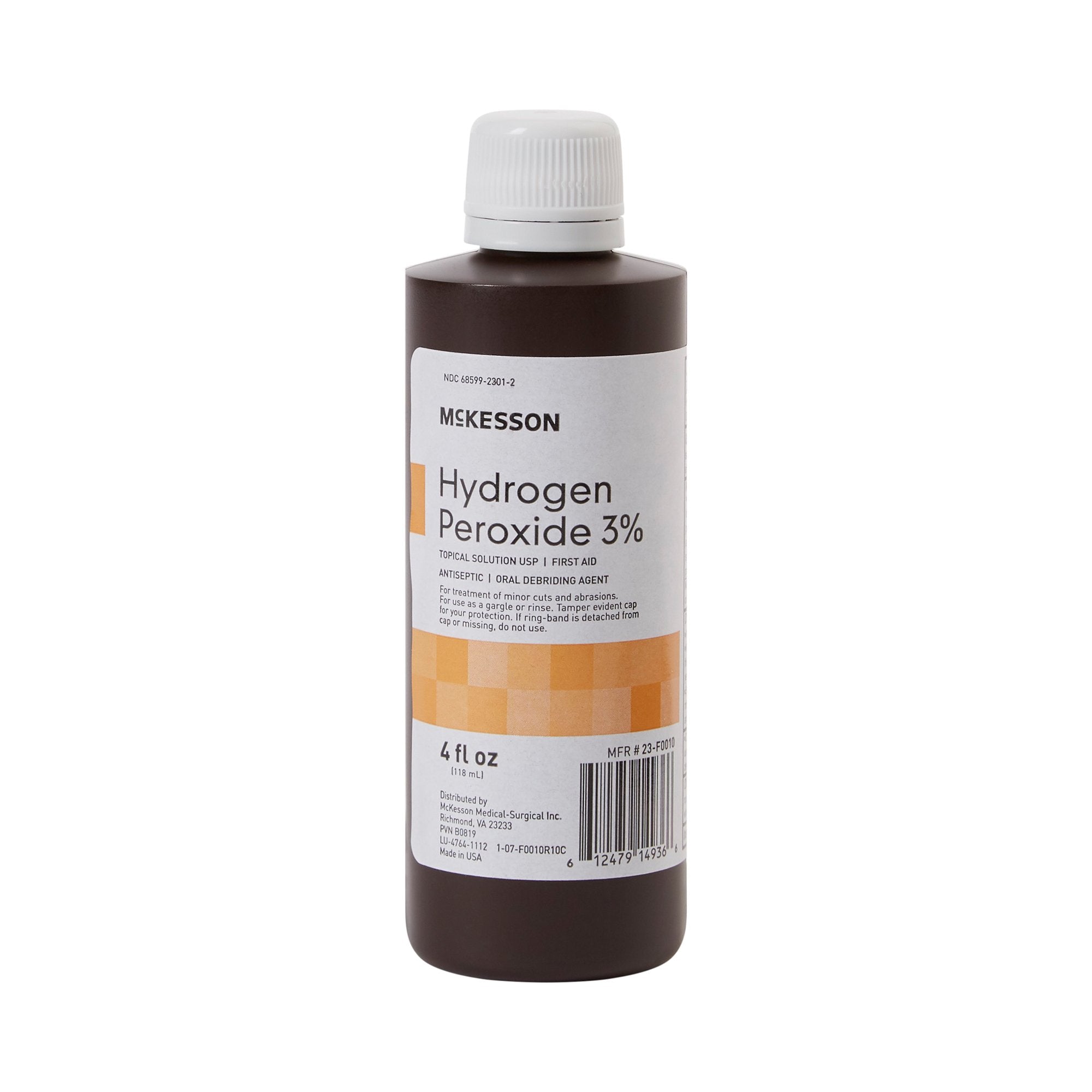 McKesson Hydrogen Peroxide Antiseptic, 4 oz. Bottle-Antiseptic McKesson Brand Topical Liquid 4 oz. Bottle