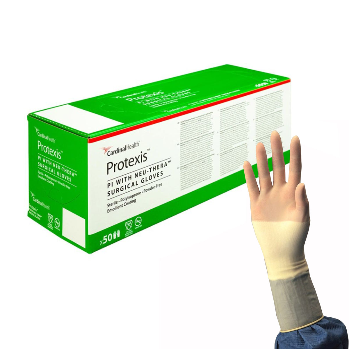 Protexis PI with Neu-Thera Polyisoprene Surgical Glove, Size 6.5, Ivory-Surgical Glove Protexis PI with Neu-Thera Size 6.5 Sterile Polyisoprene Standard Cuff Length Smooth Ivory Not Chemo Approved
