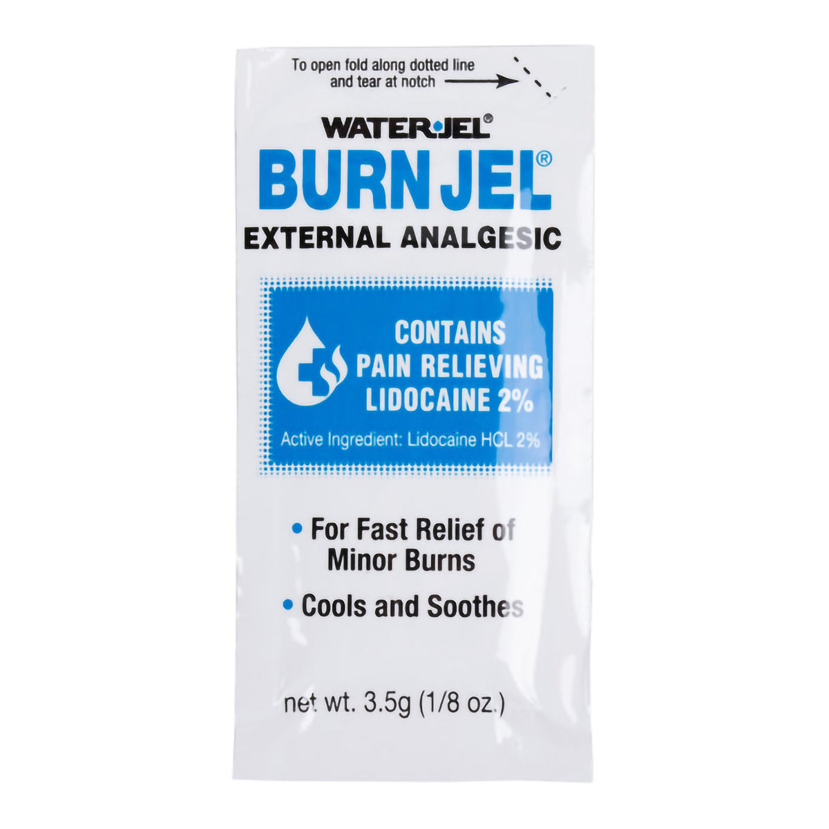 Water Jel Burn Jel Burn Relief-Burn Relief Water Jel Burn Jel Topical Gel 3.5 Gram Individual Packet