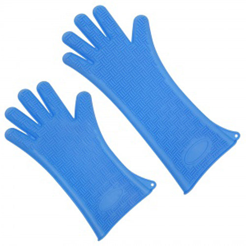 Silicone Heat Glove Heat Resistant Glove-Heat Resistant Glove Silicone Heat Glove One Size Fits Most Silicone Blue 13.7 Inch Straight Cuff NonSterile