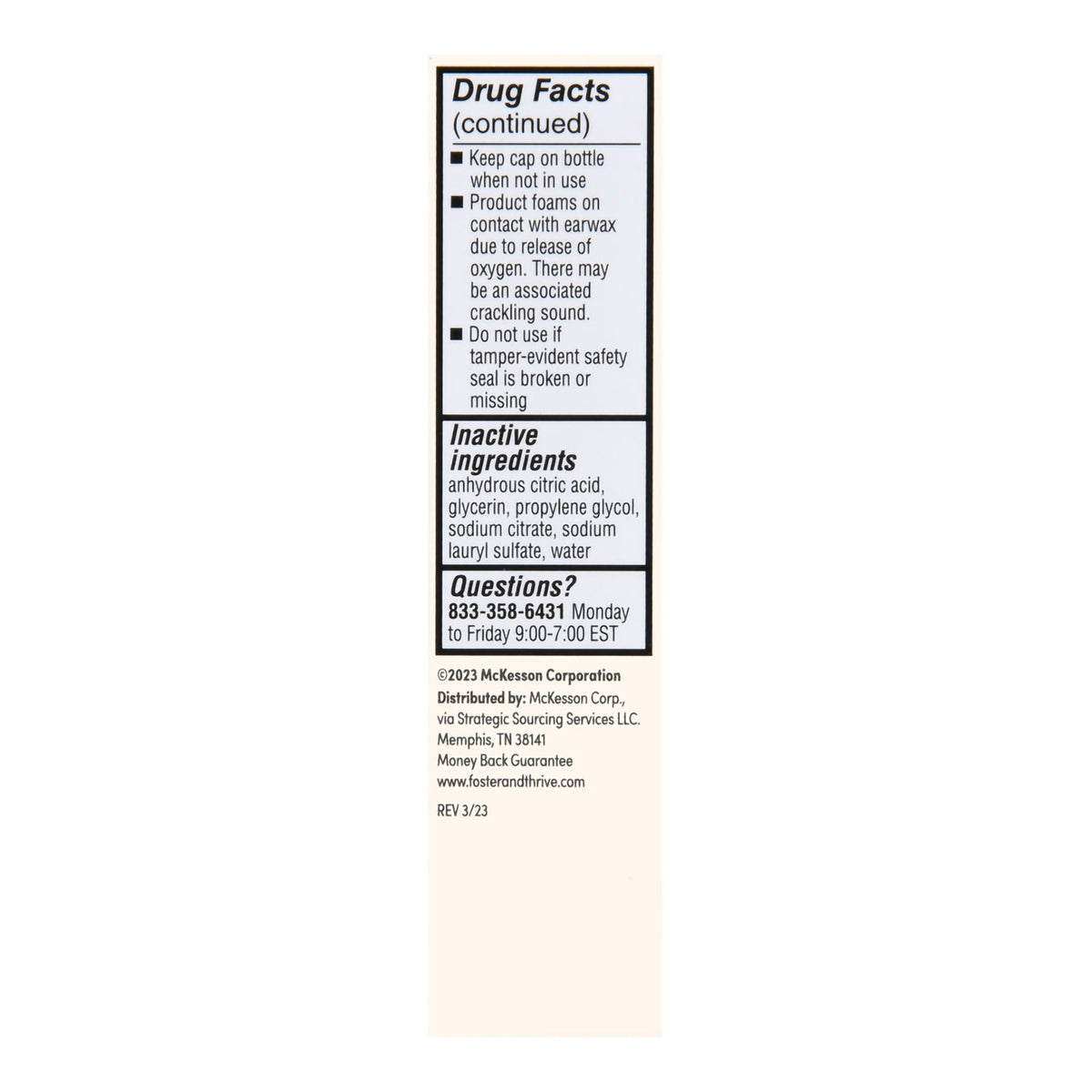 Ear Wax Remover Foster & Thrive™ 0.5 oz. Otic Drops 6.5% Strength Carbamide Peroxide