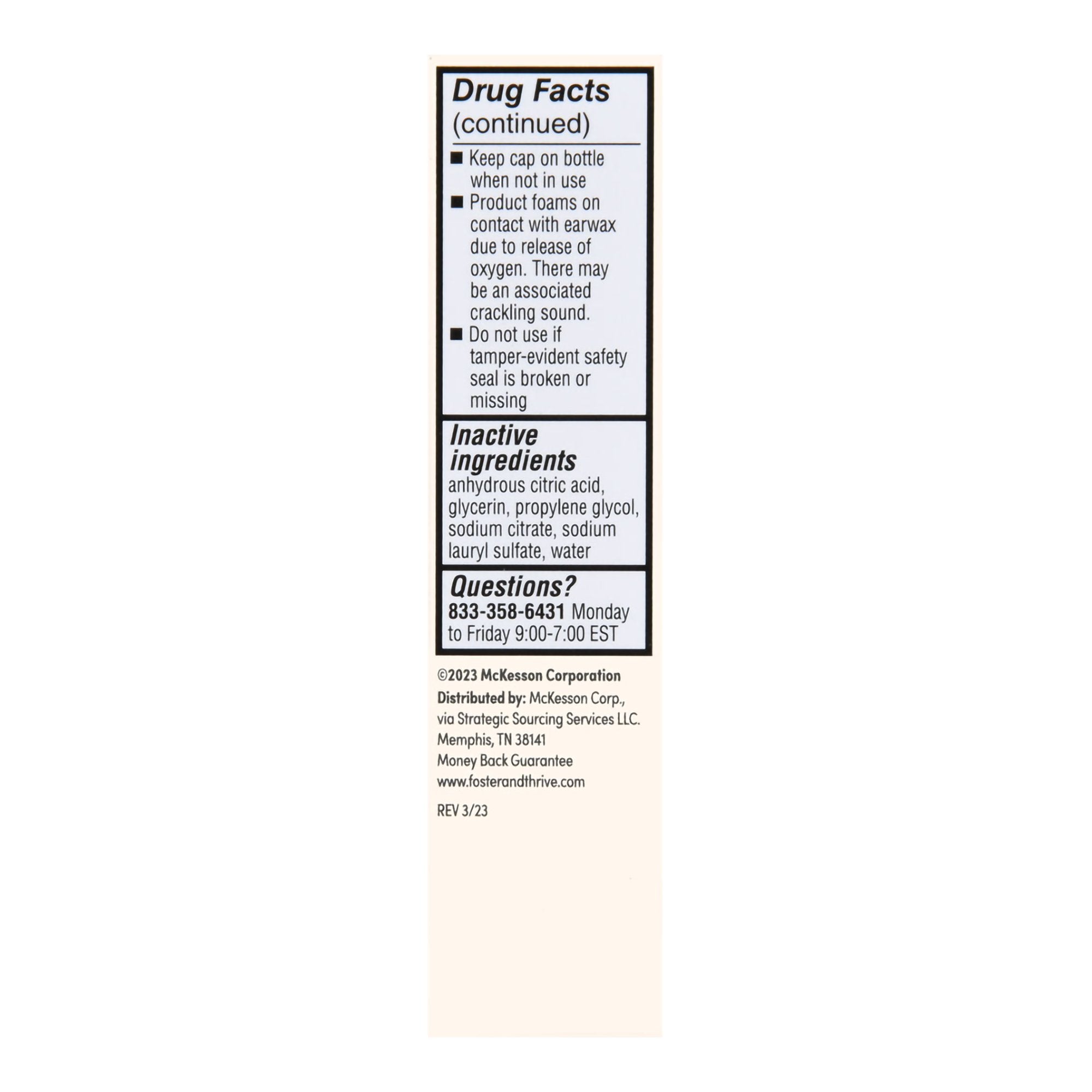 Ear Wax Remover Foster & Thrive™ 0.5 oz. Otic Drops 6.5% Strength Carbamide Peroxide
