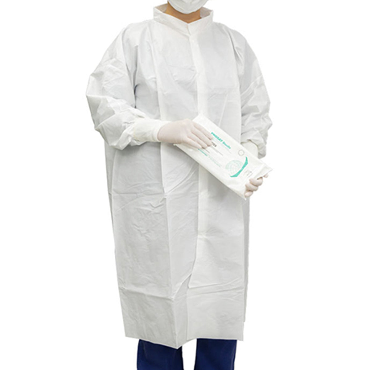 ContecCritiGear Cleanroom Frocks, X-Large-Cleanroom Lab Coat Contec CritiGear White X-Large Knee Length Microporous Fabric Disposable