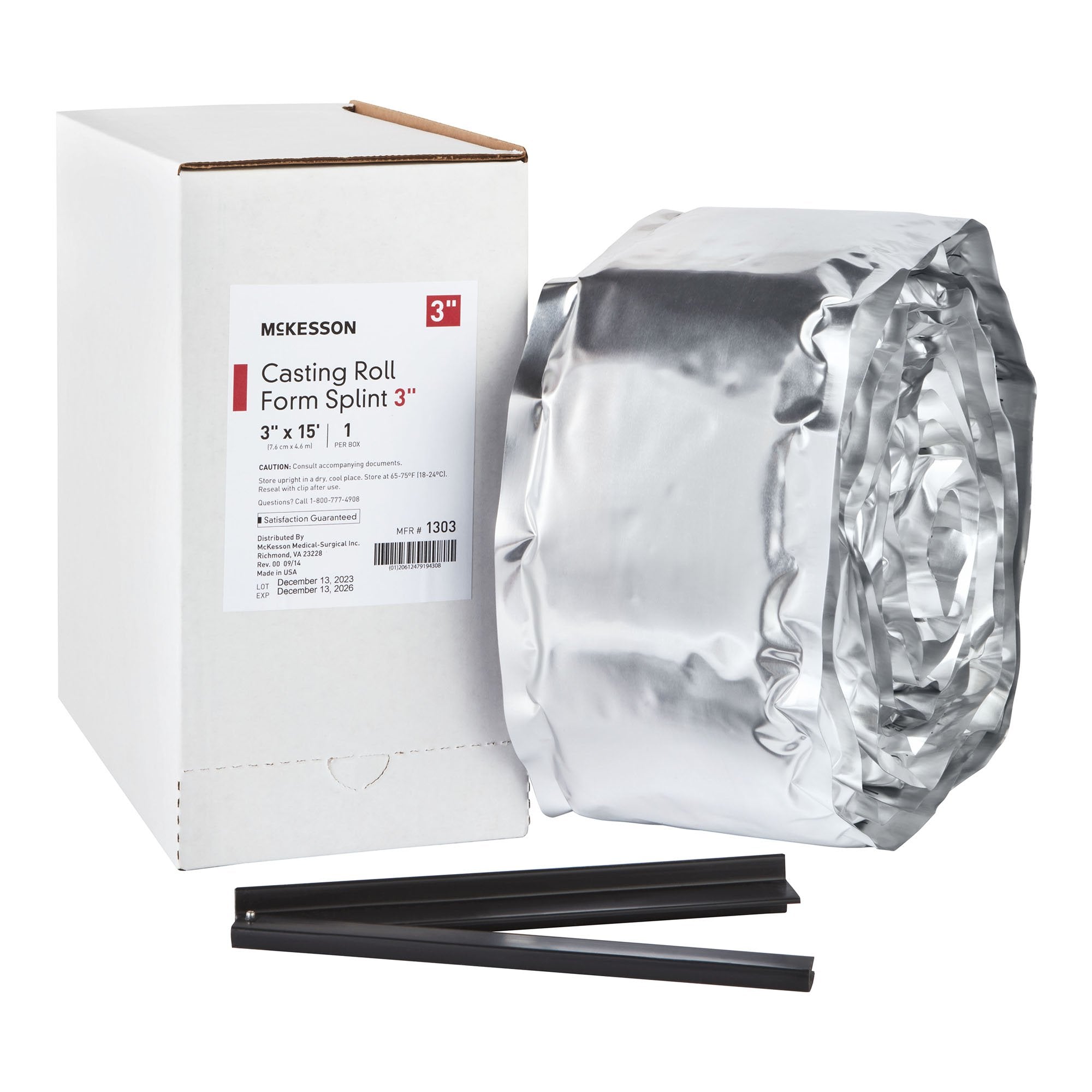 McKesson White Casting Roll Form Splints, 3 Inch x 5 Yard-Padded Splint Roll McKesson 3 Inch X 15 Foot Fiberglass White