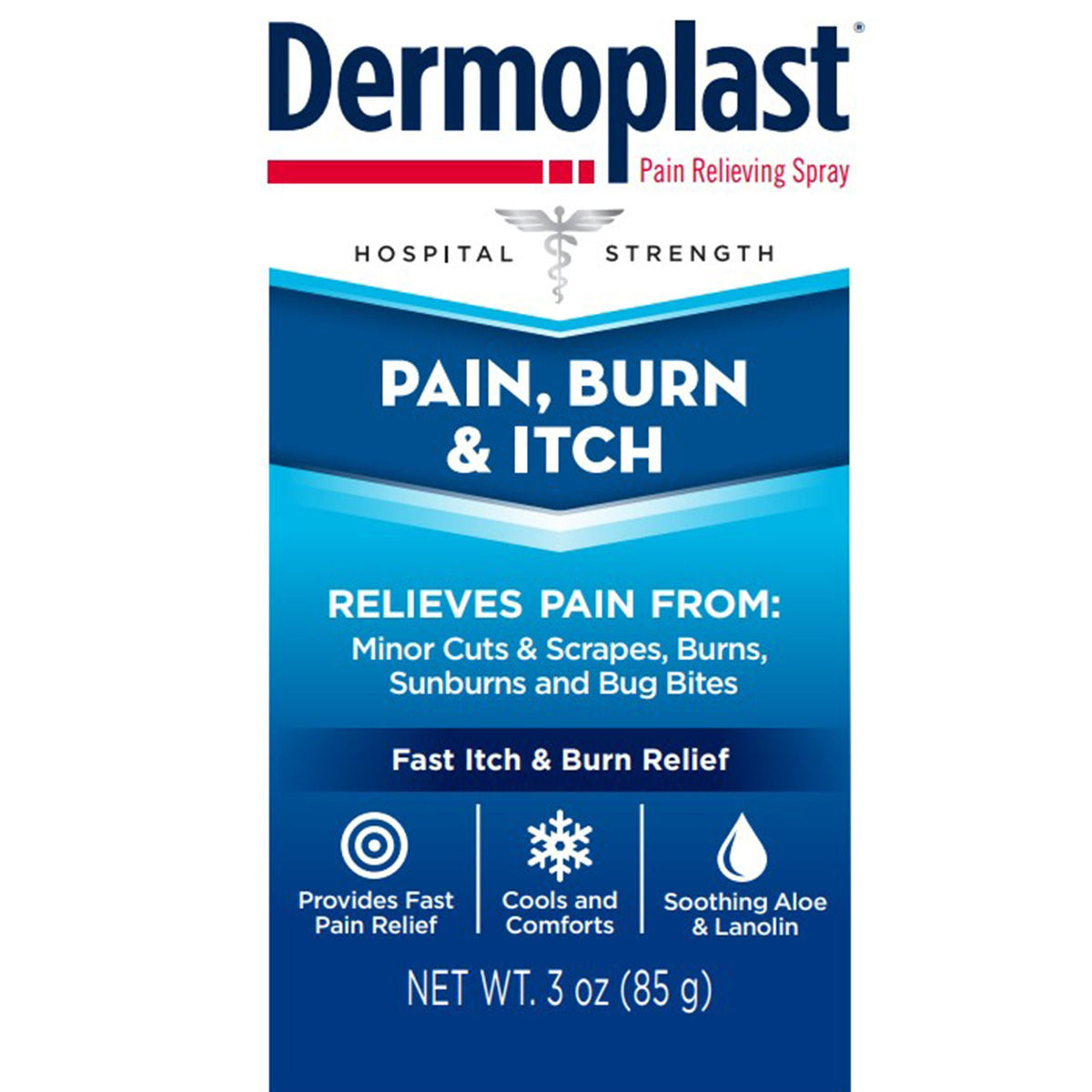 Topical Pain Relief Dermoplast® Pain Relieving 20% - 0.5% Strength Benzocaine / Menthol Spray 3 oz. - Pharmaceuticals>Over...