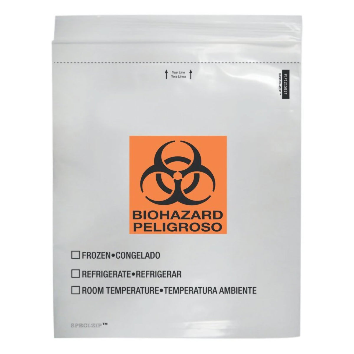 Speci-Zip Specimen Transport Bag with Document Pouch, Zip Closure, 12 x 15 Inch-Specimen Transport Bag with Document Pouch Speci-Zip 12 X 15 Inch Zip Closure Biohazard Symbol / Storage Instructions NonSterile