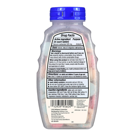 Foster & Thrive Antacid Calcium Carbonate 500 mg Chewable Tablets Regular Strength Assorted Fruit-Antacid Foster & Thrive 500 mg Strength Chewable Tablet 150 Per Bottle